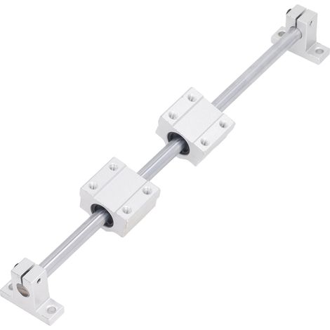 Roulements linéaires à billes 4 pièces avec 2 tiges métalliques, blocs coulissants et supports pour machine-outil CNC, ensemble 10-200 (1/5)