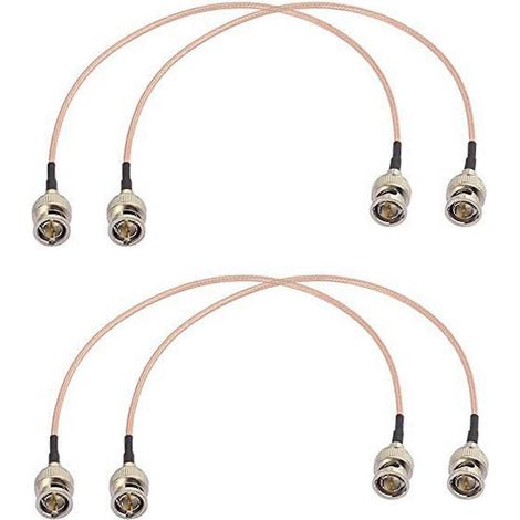 Lot de 4 câbles BNC 3G-SDI 30 cm 75 ohms pour caméras et équipements vidéo. Compatible HD-SDI, 3G-SDI, 4K et 8K.