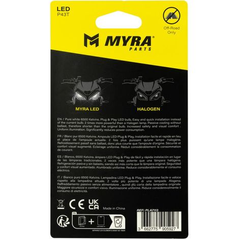 Ampoule LED Myra pour moto H4 9-32V 17W 1800lm Neuf
