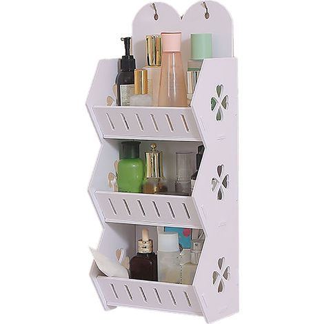 Wall Mounted Bathroom Shelf Waterproof Rustproof Adjustable Layer Height Storage Rack for Toilet Bedroom