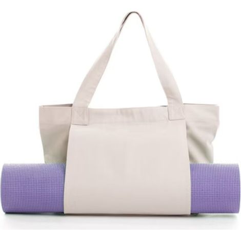 Sac en Toile de Yoga pour Tapis - Tote Sport Écologique en Coton avec Poche et Bretelle Réglable, Idéal pour Voyage, Fitness, Studio - Accessoire Pilates Homme Femme (1/5)