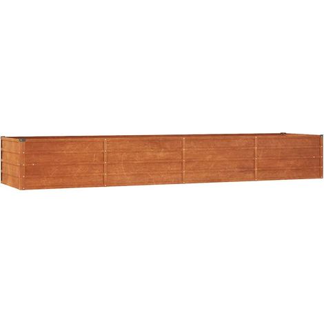 Maison Exclusive - Letto Rialzato da Giardino Ruggine 320x80x45 cm Acciaio Corten (1/5)