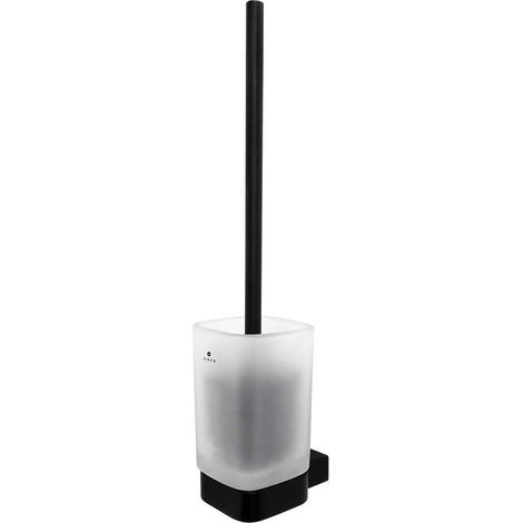 Nimco Kibo - Wand-WC-Bürste mit Halter, mattiertes Glas/schwarz matt Ki-14094CN-90