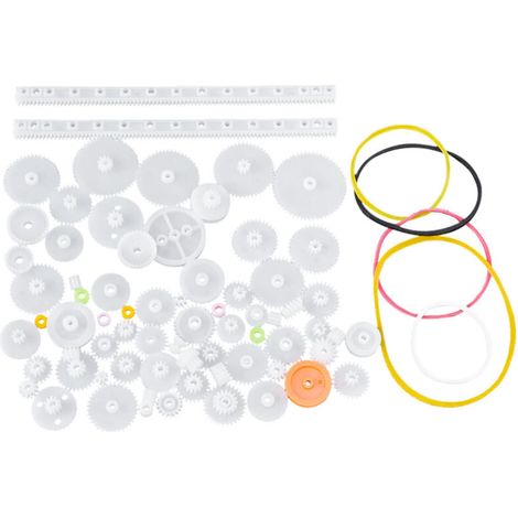 Kit de 75 pièces Poulies Engrenages Plastique pour Moteur Robot DIY Boîte de Vitesses