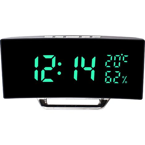 Digitaler Wecker, LED-Nachttischwecker, 12-/24-Stunden-Anzeige, 2 Alarme, Temperatur- und Luftfeuchtigkeitsanzeige, einstellbare Helligkeit, Schlummerfunktion, USB-Stromversorgung, Speicherfunktion (1/5)