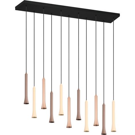 [GEBRAUCHT] B-Ware Trio Lighting Pendelleuchte Hängelampe Led Metall Taupe Coffee Leuchtmittel Inkl