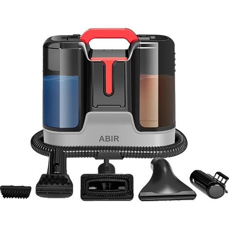 Aspirateur à tapis portable, 15Kpa d'aspiration, réservoir d'eau propre de 1800ml, réservoir d'eaux usées de 800ml, compatibilité multi-surfaces, système d'auto-nettoyage (1/5)