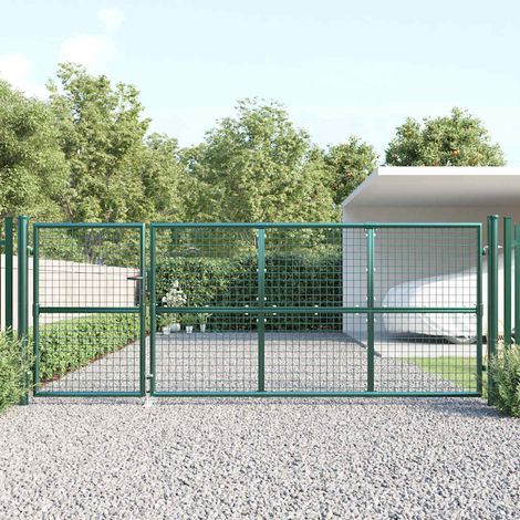 Maschen-Gartentor Grün 350x125 cm Verzinkter Stahl