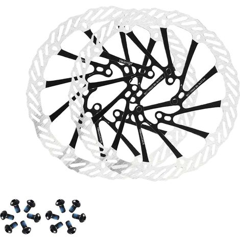 Disque de frein en acier inoxydable pour vélo 160 mm avec 12 boulons de fixation,installation facile,compatible avec la plupart des vélos de route,VTT,lot de 2 pièces(Noir） (1/5)