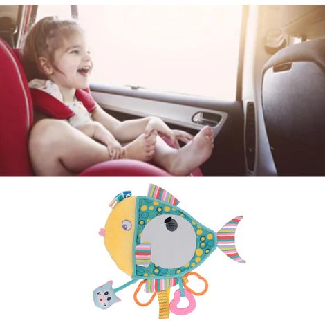 Adecuado para espejos retrovisores de cochecitos de peluche con forma de pez, ajustables y giratorios para una mejor visibilidad. (1/5)