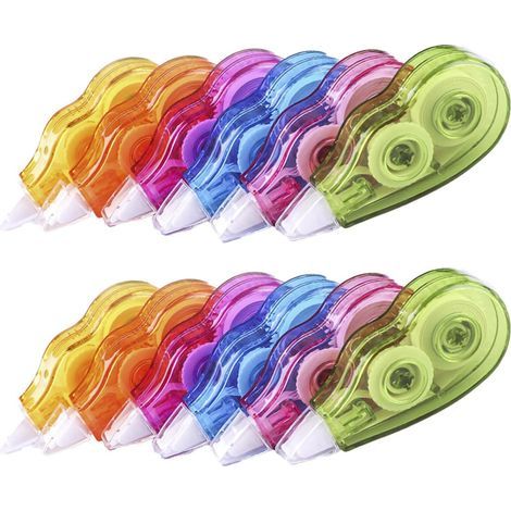 12 Pcs Correction Tape, Mini Blanc Correcteur pour Fournitures Scolaires et de Bureau