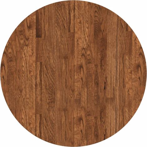 Encimera Marrón Claro Ø 70 x 2,5 cm Madera de Roble Sólido vidaXL