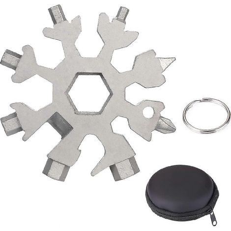 18-in-1 Snowflake Multi-tool For Travel And Camping,snowflake Shape Screwdriver/bottle Opener/keychain (1/4)