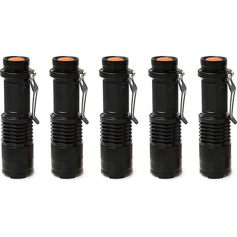 5 Mini lampe torche télescopique rechargeable, pour LED Rechargeable , noire (1/5)