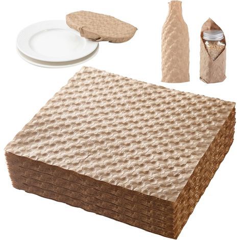 Lot de 100 feuilles de papier à bulles - 29 x 29 cm - Alternative au plastique - Pour emballage, déménagement, expédition, stockage (1/5)