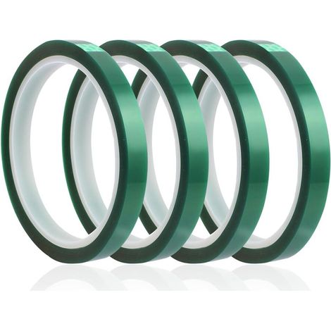 Ruban Résistant à la Chaleur 4pcs 10 mm x 33 m Ruban Adhésif Haute Température Rubans de Presse à Chaud Rubans Chauffants Ruban Isolant Transparent pour Presse à Sublimation (1/5)
