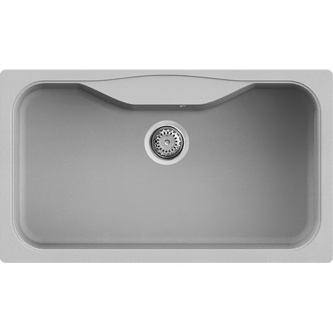Lavello Elleci Incasso 1 vasca 86x50 Fox 360 Metaltek Grigio Aluminium LMF36079 (1/6)