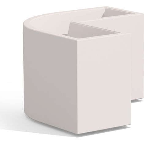 Blumenkübel aus Harz 80x80x35 cm h 50 mod. Eckig Flowerpot Weiß