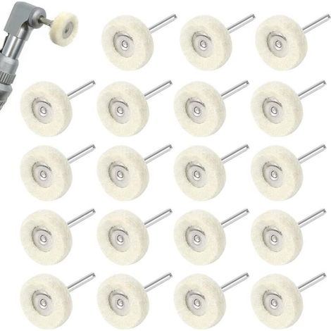 ALLIANDIS20 pcs Roue de polissage 25mm pour perceuse, Tampon de polissage en laine, accessoires de forage (1/4)
