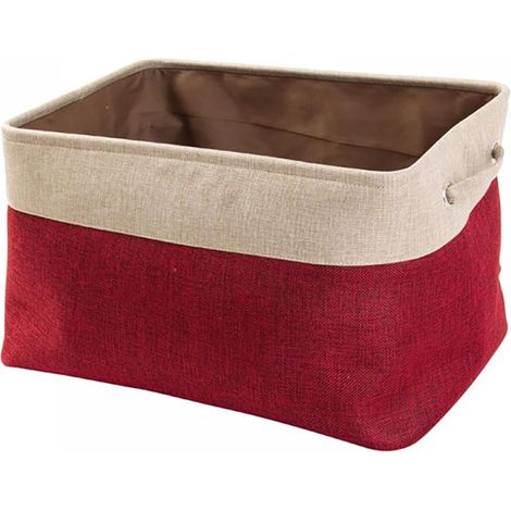 cestas de almacenamiento de tela plegables con asas, cajas de almacenamiento rectangulares de doble capa para juguetes de mascotas. (1/5)