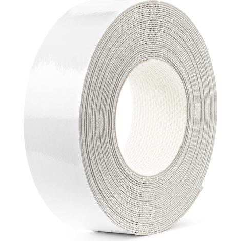 Cyclingcolors – Bande de chant mélaminé thermocollant 21mm x 5m – Épaisseur 0,5mm – Application facile – Finition blanche brillante pour meubles