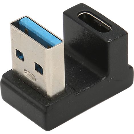 Adaptateur USB mâle en forme de U vers USB femelle 10 Gbit/s, type CU, pour chargeur mural d'ordinateur portable et batterie externe. (1/4)