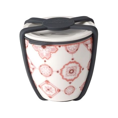 To Go Rosé Bol S, 4 pièces, Porcelaine/Silicone, Blanc/Rose (1/5)