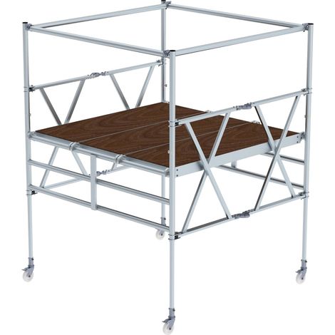 Günzburger Steigtechnik Echafaudage pliant avec plate-forme triple télescopique Hauteur de travail 3,6 m - 115800