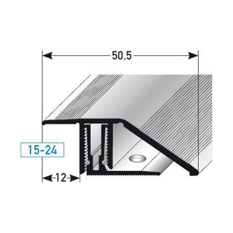 Ausgleichsprofil / Anpassungsprofil für Laminat / Parkett "Bellingham", für Höhe 15 - 24 mm, 50,5 mm breit, 2-teilig, Aluminium eloxiert, gebohrt-bronze hell-900