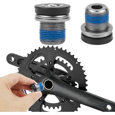 2 Pièces Vis Boulon Roulement de Pédalier M15 Manivelle de Vélo Boulons Pédale de Bras de Velo avec Bague D'étanchéIté pour E-Bike MTB BMX VTT Noir (1/5)