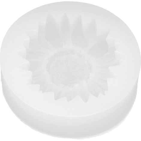 Tnfeeon Moule de Silicone Fondant de Tournesol, Outils de Cuisson Sûrs de Nourriture pour la Fabrication de Bonbons au Chocolat à Gâteau, Moule en Forme de Fleur de Chaleur -40 ℉ à 446 (blanc sans (1/5)