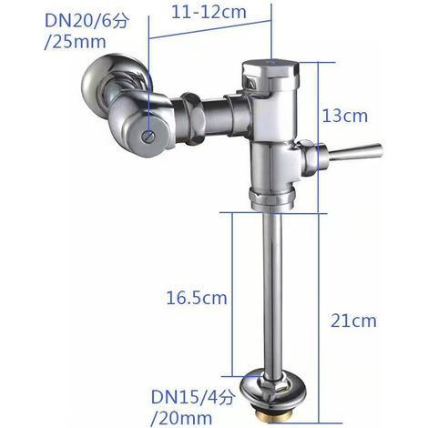Wall-mounted flush valve for toilets, manual push-button switch, delay valve, export style toilet flush valve -- copper body WS-007 [urinal horizontal flush valve] 20mm water outlet