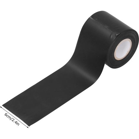 Lot de 5 rubans adhésifs résistants à l'huile pour tuyaux de climatiseur, protection de tubes, largeur 6 cm (noir) (1/5)