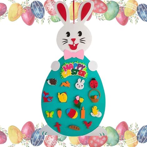 Décorations de lapin de Pâques en feutre, de lapin en feutre Eggs de Thème de Pâques, décoration intérieure, kits d'artisanat de Pâques, (1/5)