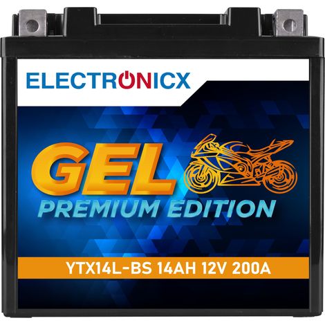 Electronicx YTX14L-BS Gel Motorradbatterie 12V 14Ah 200A/EN  HVT-03  Wartungsfrei & Auslaufsicher  Langlebig & Leistungsstark - Premium Batterie (1/5)