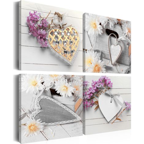 Quadro - Cuori e fiori - 40x40 (1/4)