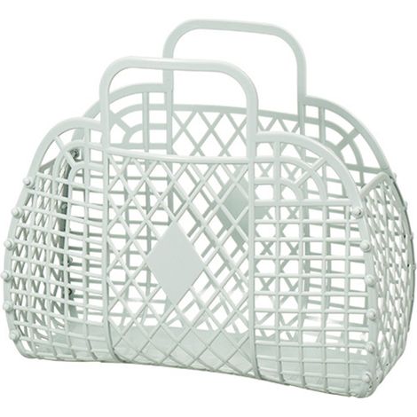 Panier de transport pliable, Design ajouré, linge en plastique respirant pour la maison (1/5)
