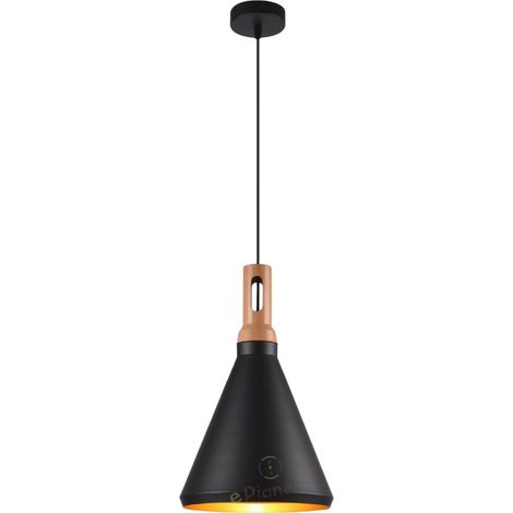 UNIVERSO A94 LAMPADARIO IN METALLO A CAMPANA CON PORTALAMPADA PER LAMPADINE E27 BIANCO - NERO - Colore Struttura:Nero