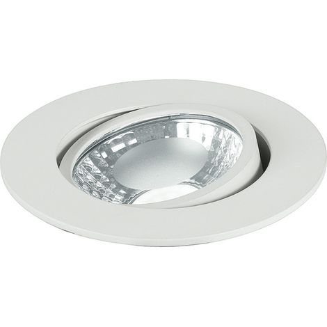 "Faretto ad incasso LED ORIONE rotondo in alluminio bianco orientabile 6W 4000K (luce naturale) 8.7x5.7 cm.." (1/2)