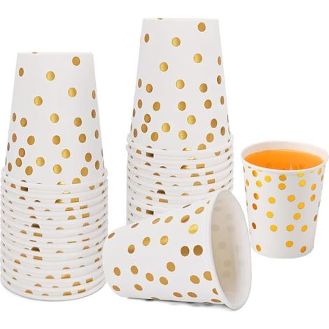 Gobelets en papier jetables 250ml, 25 gobelets en papier biodégradables, idéal pour les fêtes, fêtes d'anniversaire d'enfants, anniversaires, mariages, fêtes, activités de plein air, Noël