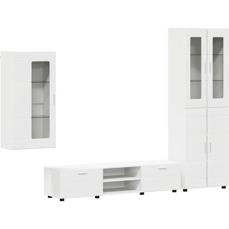 Maison Exclusive - Set mobile TV con porta FLORIN 3 pcs Bianco Legno multistrato
