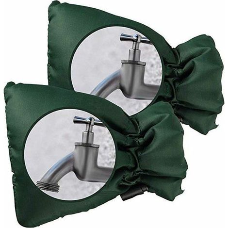 Lot de 2 housses de robinet confortables pour protéger votre robinet extérieur, housse épaisse antigel pour robinet extérieur - Vert