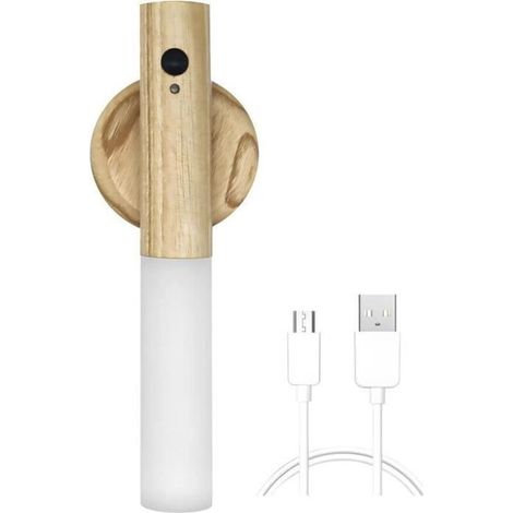 Applique murale en bois rechargeable USB détecteur mouvement modèle n1043 (1/4)