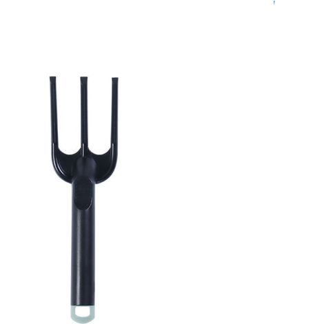 Râteau à main 3 dents - Râteau de jardin 21 x 5.5 cm - Outils de jardinage - Plastique - Noir