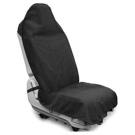 Car Seat Cover for Front, Universal Car Seat Protection, Individual Seat Covers, Cotton, Universal Model, Waterproof, Sponge Fabric, Black (1/5)