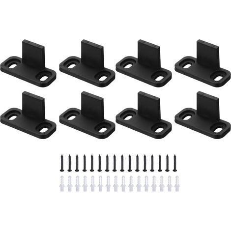 8 pcs guide de sol pour porte de grange coulissante, POM, noir (1/5)