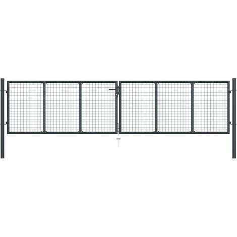 vidaXL Cancello da Giardino in Rete di Acciaio Zincato 400x100 cm (1/6)