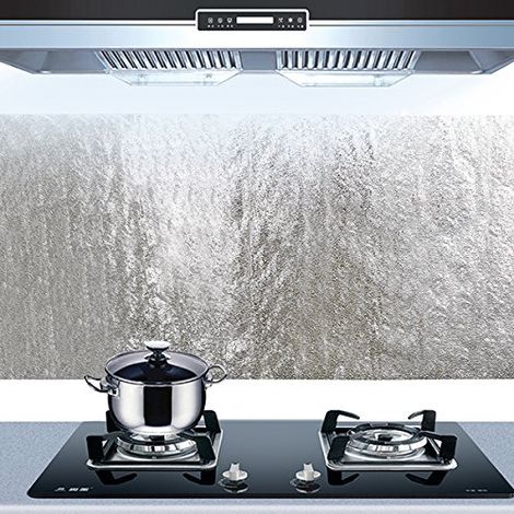 Autocollant D'Huile De Cuisine En Aluminium Film Auto-Adhésif Cuisine Anti Huile Cabinet Wall Paper Adhésif (1/4)