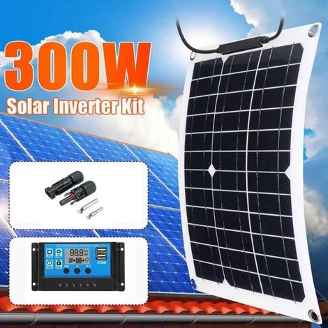 Kit Panneau Solaire 300W - MOOHOP - Monocristallin - 18V - Portable - Régulateur 60A (1/4)