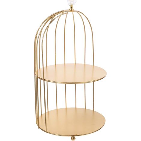 Sturdy and Modern Multifunctional Gold Iron Makeup Organizer (1/5)